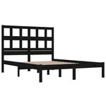 vidaXL Cadre de lit sans matelas noir 200x200 cm bois massif de pin