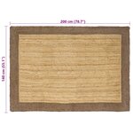 vidaXL Tapis de surface Gris 140 x 200 cm Jute