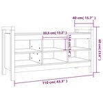 vidaXL Banc d'entrée Marron miel 110x40x60 cm Bois de pin massif