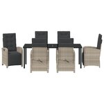 Ensemble de salle à manger de jardin 7 pièces vidaXL avec coussins gris clair poly rattan