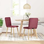 vidaXL Chaises à manger lot de 2 rouge bordeaux tissu