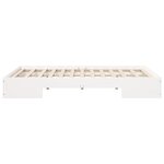 vidaXL Cadre de lit surélevé avec stockage Blanc Bois massif en pin