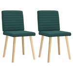 vidaXL Chaises à manger lot de 2 vert foncé tissu