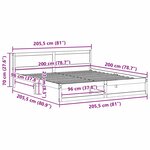 vidaXL Cadre de lit avec tête de lit Blanc 200 x 200 cm Pin massif