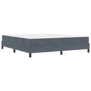 vidaXL Lit à ressorts avec matelas Gris foncé 180 x 200 cm tissu