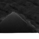 vidaXL Couverture en Fourrure de Lapin Synthétique Olite 4 Pièces Noir