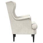 vidaXL Fauteuil Crème Velours