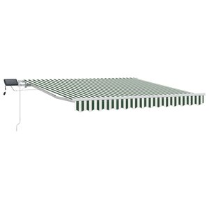 vidaXL Auvent Rétractable Manuel avec LED Vert et Blanc 350x250 cm