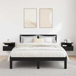 vidaXL Table de nuit flottante 2 Pièces Chêne noir 40 x 31 x 27 cm