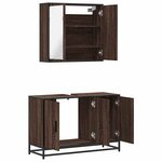 vidaXL Ensemble de meubles de salle de bain 2 Pièces Chêne marron