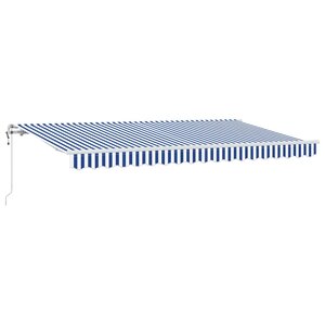 vidaXL Auvent Rétractable Bleu 400 x 200 cm tissu