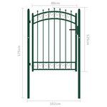 vidaXL Portail de clôture avec pointes Acier 100x125 cm Vert