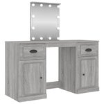 vidaXL Coiffeuse avec LED sonoma gris 130x50x132 5 cm