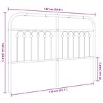 vidaXL Tête de lit métal noir 135 cm