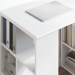 vidaXL Bureau avec étagère Blanc 90 x 50 x 75 cm Bois d'ingénierie