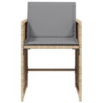 vidaXL Chaises de jardin avec coussins lot de 4 mélange beige