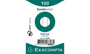 EtuiI de 100 Fiches BRISTOL A8 55x74 mm Blanc Ligné x 48 EXACOMPTA