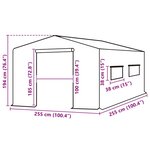 vidaXL Couverture de remplacement serre (6 5025 m²) 255x255x194cm Vert