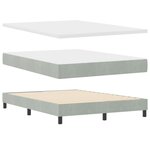 Lit Box Spring vidaXL avec Matelas Gris clair 140x200 cm Velours