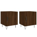 vidaXL Tables de chevet 2Pièces chêne marron 40x40x50cm bois d'ingénierie