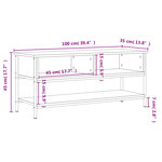 vidaXL Meuble TV noir 100x35x45 cm bois d'ingénierie