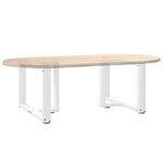 vidaXL Pieds de table basse en T  2 pièces  blanc  60 x 25 x (42-43) cm  acier