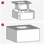 vidaXL Braise Noir 60 x 60 x 30 cm Acier laminé à froid