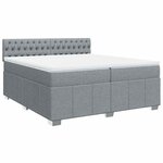 vidaXL Sommier à lattes de lit avec matelas Gris clair 200x200cm Tissu