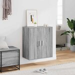 vidaXL Meuble à chaussures Sonoma gris 60x35x70 cm Bois d'ingénierie