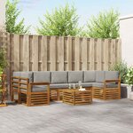 vidaXL Ensemble de canapés d'extérieur 8 Pièces Gris Naturel et Clair
