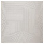 vidaXL Tapis de surface Carré HUARTE Crème 200 x 200 cm Polyester