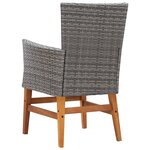 vidaXL Mobilier d'extérieur 7 Pièces résine tressée et bois d'acacia gris