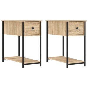 vidaXL Tables de chevet 2 Pièces chêne sonoma 30x60x60 cm bois ingénierie