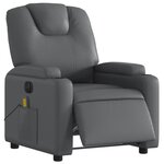 vidaXL Fauteuil de massage inclinable électrique gris similicuir