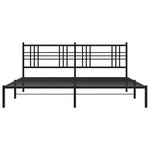 vidaXL Cadre de lit métal sans matelas avec tête de lit noir 183x213cm
