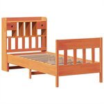vidaXL Cadre de lit sans matelas cire marron 75x190 cm bois pin massif