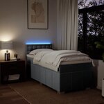 vidaXL Sommier à lattes de lit avec matelas Gris clair 100x200cm Tissu