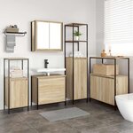 vidaXL Ensemble de mobilier de salle de bain avec étagère 5 Pièces Beige