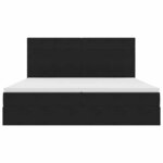 vidaXL Lit avec rangement et matelas Noir 200 x 200 cm Velours