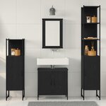 vidaXL Ensemble de mobilier de salle de bain avec étagère 4 Pièces Noir