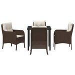 vidaXL Ensemble de salle à manger pour jardin 5 Pièces Marron Poly rotin