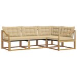 vidaXL Ensemble de canapés d'extérieur 4 Pièces Blanc et Beige
