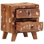vidaXL Table de chevet 2 Pièces 40x32x46 cm bois massif de récupération