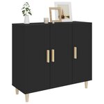 vidaXL Buffet noir 90x34x80 cm bois d'ingénierie