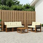 vidaXL Ensemble de canapés d'extérieur 6 pc Naturel et Crème