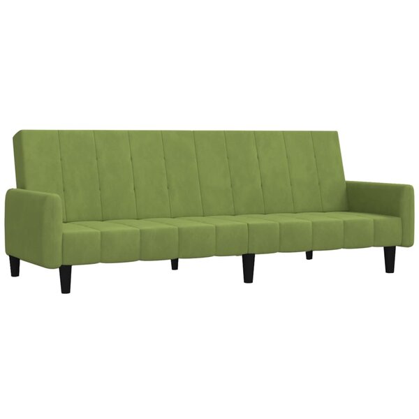 vidaXL Canapé-lit à 2 places vert clair velours