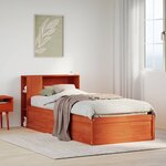 vidaXL Cadre de lit sans matelas cire marron 90x190 cm bois pin massif