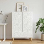 vidaXL Buffet Blanc brillant 66 x 34 5 x 95 cm Bois d'ingénierie