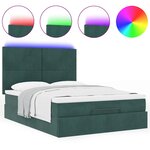 vidaXL Cadre de lit ottoman avec matelas vert foncé 140x200 cm velours