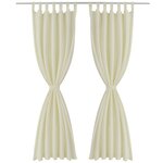2 Pièces Rideau à Passant Micro Satin Crème 140 x 225 cm